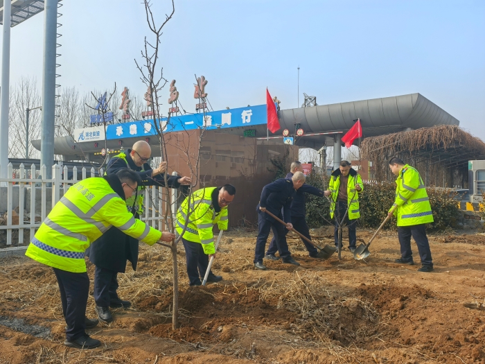 3.10秦北站开展植树活动
